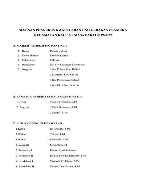 Pengurus Kwartir Ranting Pramuka