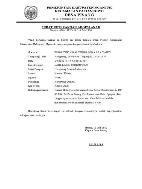 Pentingnya Surat Keterangan Adopsi
