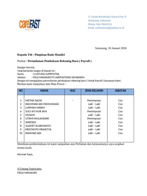 Pentingnya Surat Pengantar Payroll
