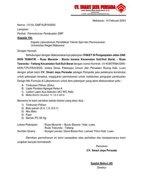 Pentingnya Surat Permohonan Uji Lab