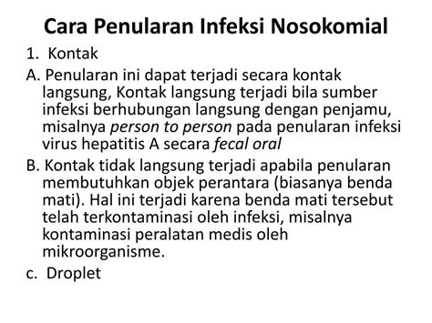 Penularan Infeksi Nosokomial Droplet