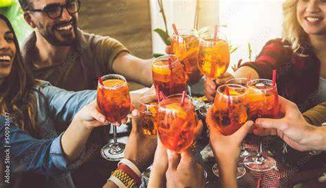 People enjoying Happy Hour drinks