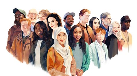 People from different cultures standing together