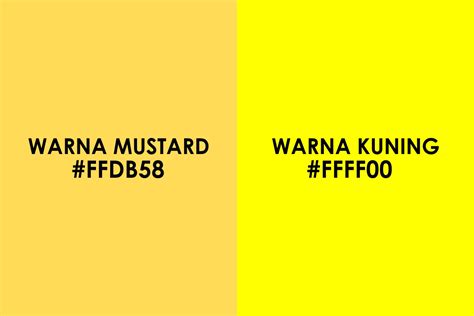 Perbedaan pemakaian warna mustard dan kuning kunyit dalam penampilan