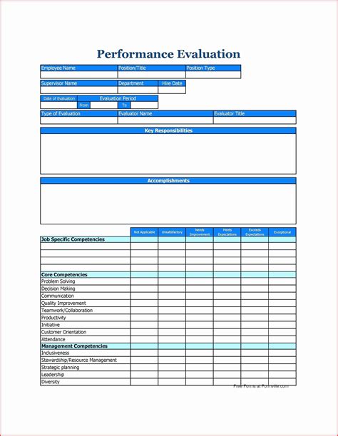 Performance Appraisal Templates