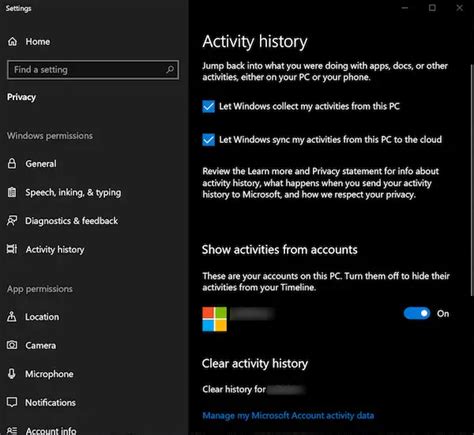 Permanently Disable Activity History in Windows 11