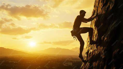 Person making effort to climb