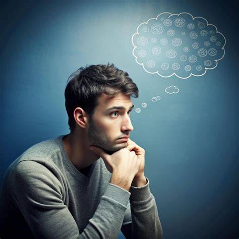Person thinking and reflecting