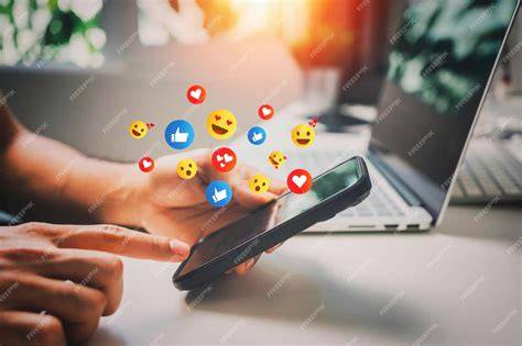 Person using Facebook on phone