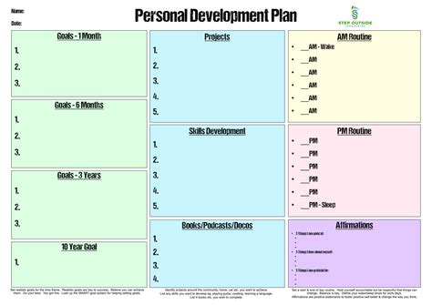 Personal Development Program Template