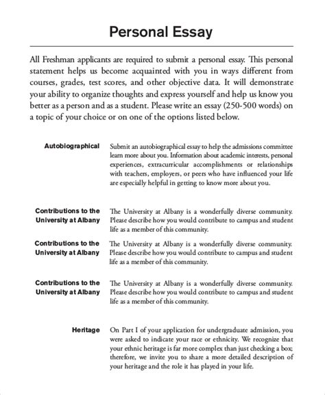 Personal Essay Template