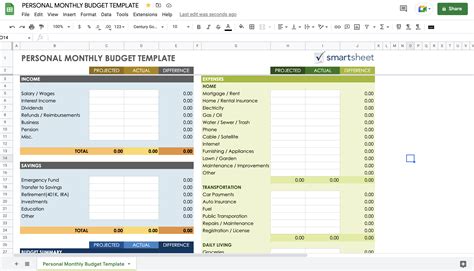 Personal Finance Google Spreadsheet Template
