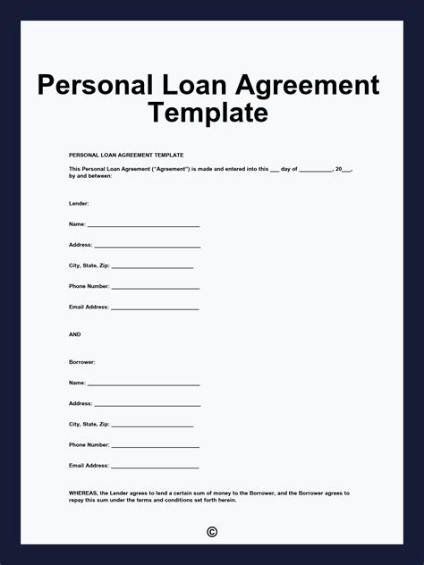 Personal Loan Paperwork Template