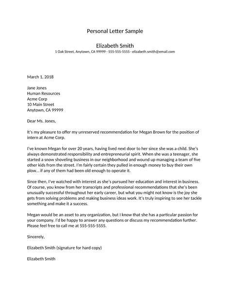 Personal letter reply