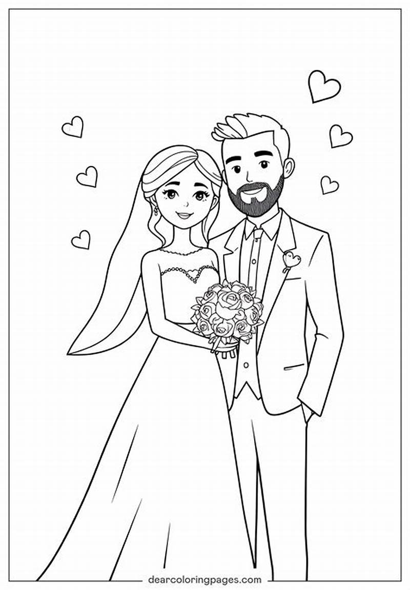 Personalized Bride And Groom Coloring Pages