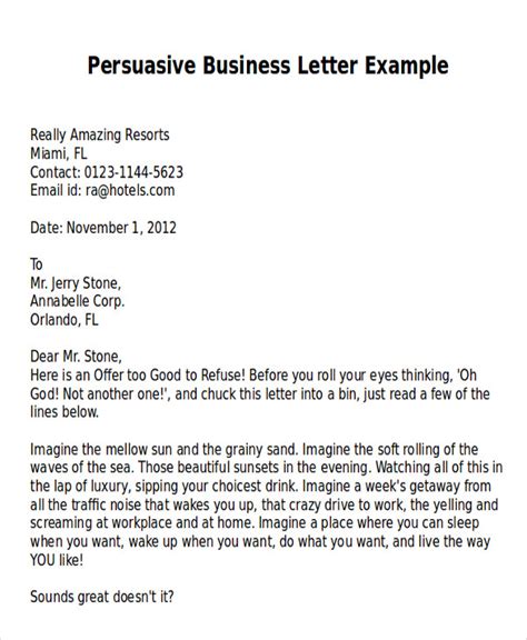 Persuasive Letter Template