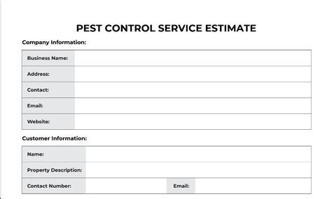 Pest Control Estimate Template