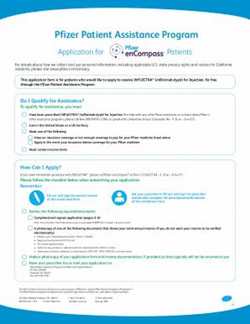 Pfizer Patient Assistance Program Application Form