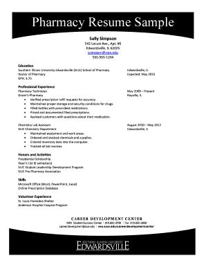 Pharmacy Resume Template