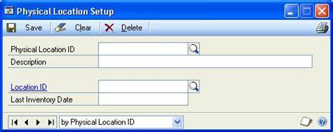 Physical Location Setup Dynamics GP