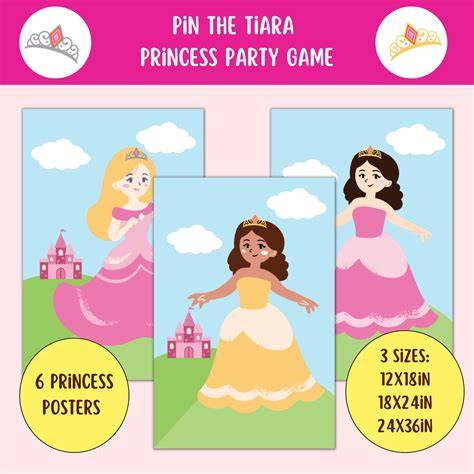 Pin The Tiara On The Princess Game Printable