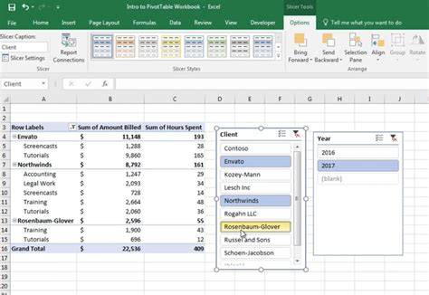 Pivot Table Slicers