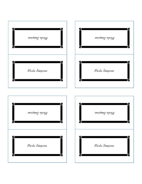 Place Card Template Free Download