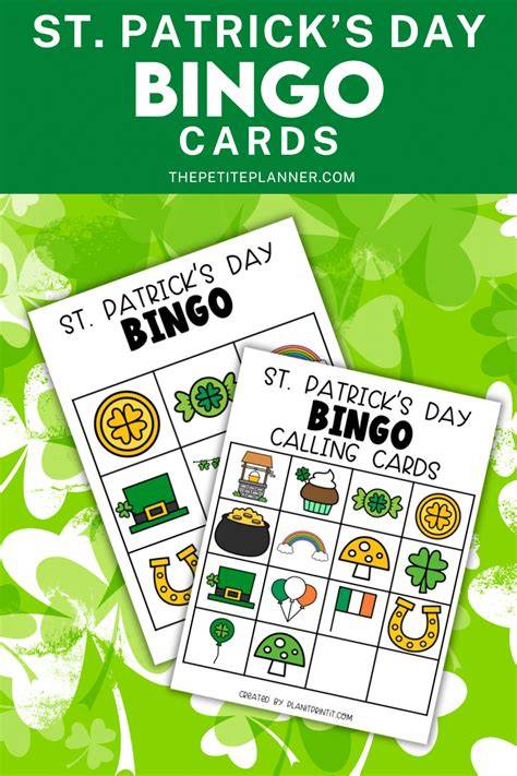 Play2learn Sarah Patricks Day Free Printable Bingo Cards