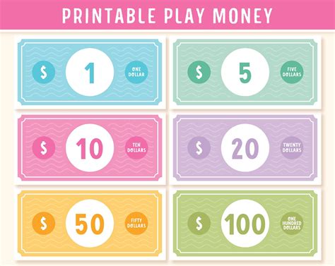 Playing Money Printable