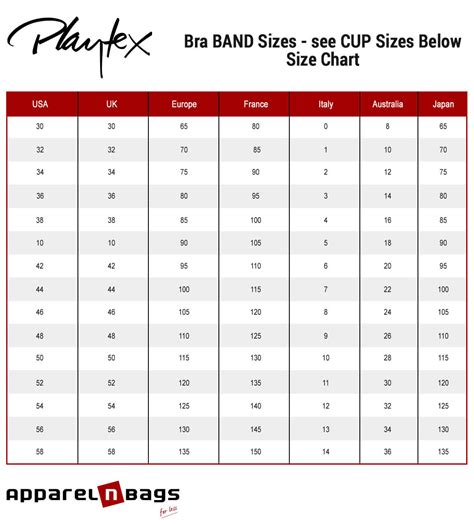 Playtex Bra Size Chart