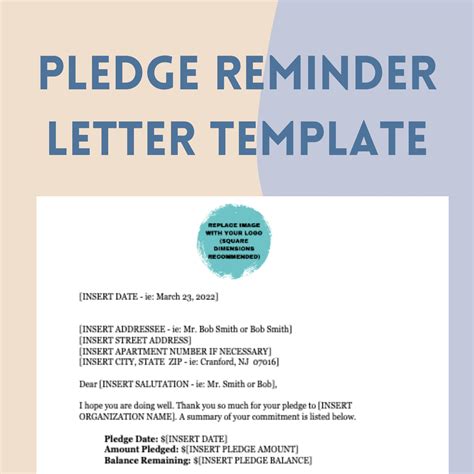 Pledge Letter Template