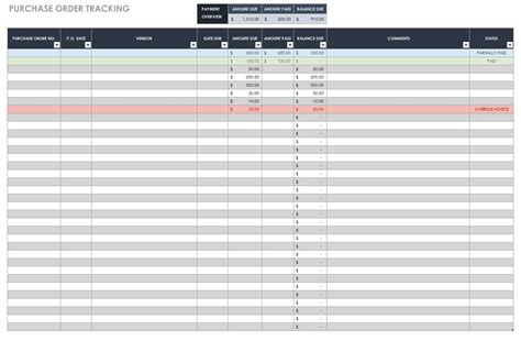 Po Tracking Excel Template