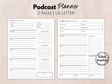 Podcast Episode Planning Template