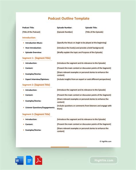 Podcast Outline Template