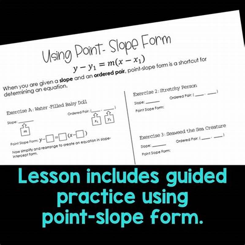 Point Slope Form Real World Problems