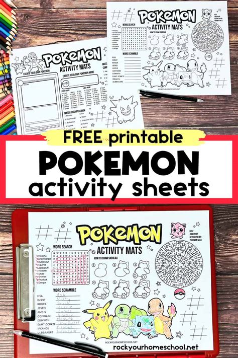 Pokemon Activities Printables