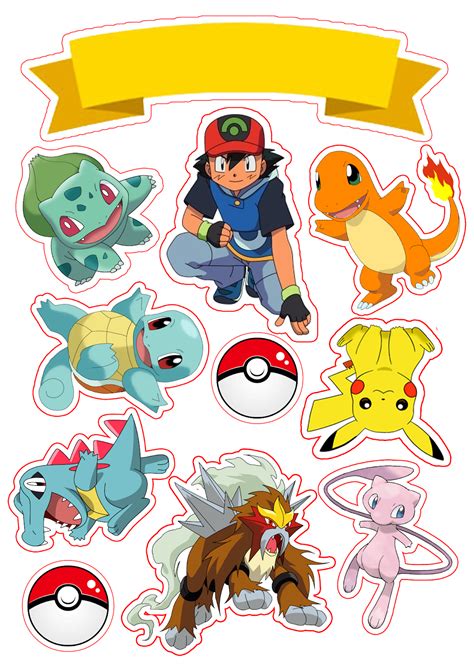 Pokemon Cake Toppers Printable