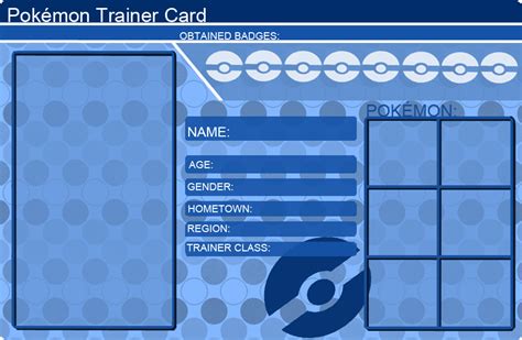 Pokemon Trainer Card Template