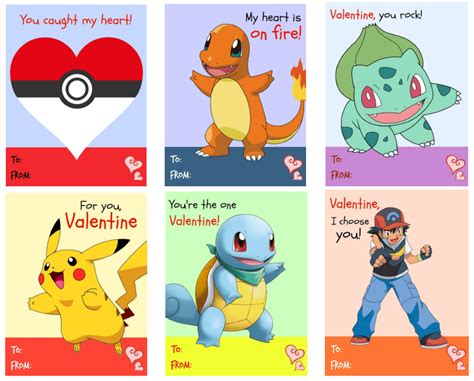 Pokemon Valentine Cards Printable