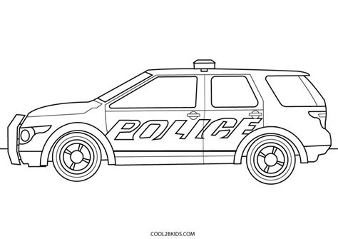 Police Car Coloring Pages Printable