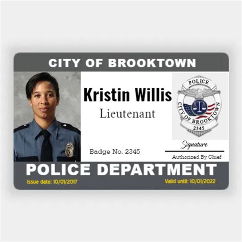 Police Id Badge Template