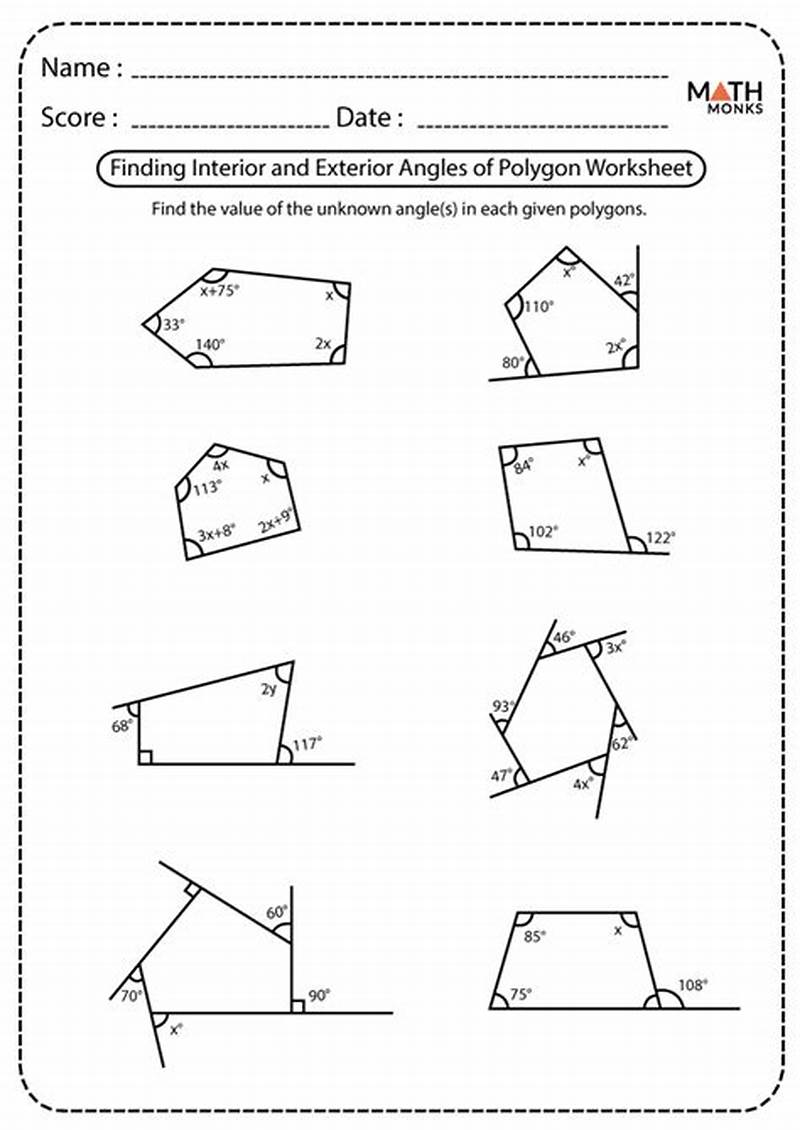 Polygon Angle Sum Theorem Coloring Activity Answer Key