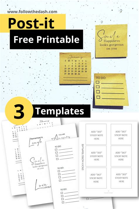 Post It Note Print Template