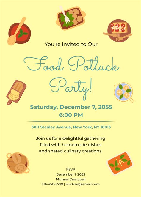 Potluck Invitation Template