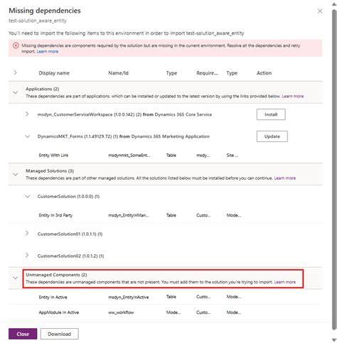 Power Apps Missing Dependencies Screen