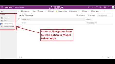 Add Subarea in Sitemap Editor