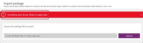 Power Apps Solution Import Error