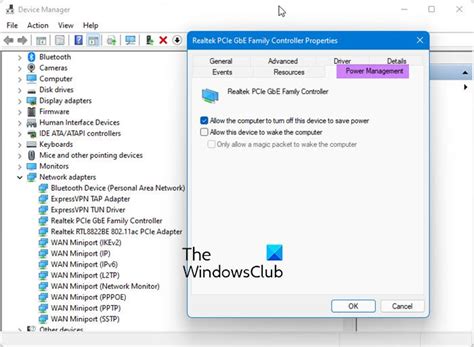 Power Management Tab