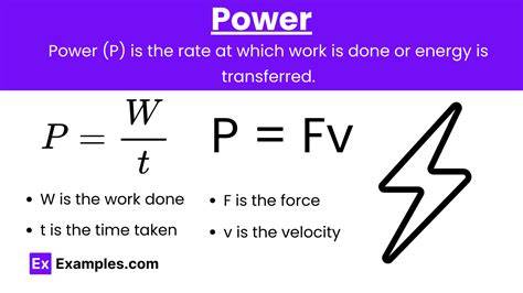 Power physics formula W/t