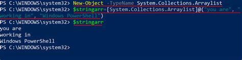 PowerShell Array of Strings